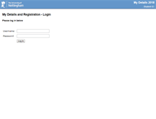 Tablet Screenshot of mydetails.nottingham.ac.uk